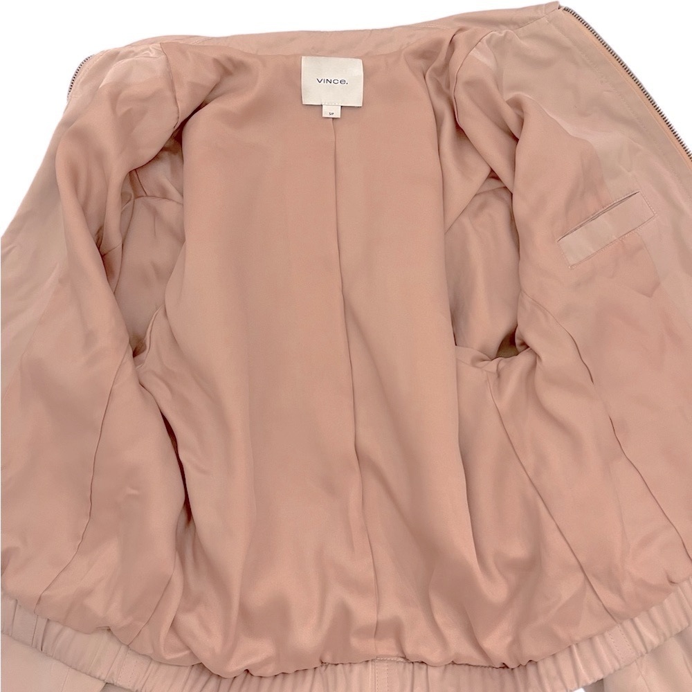 VINCE Womens Blush Pink Lightweight Bomber Jacket Small Petite - Picture 4 of 12